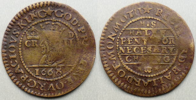 Monmouth, Richard Ballard halfpenny 1668 N6390